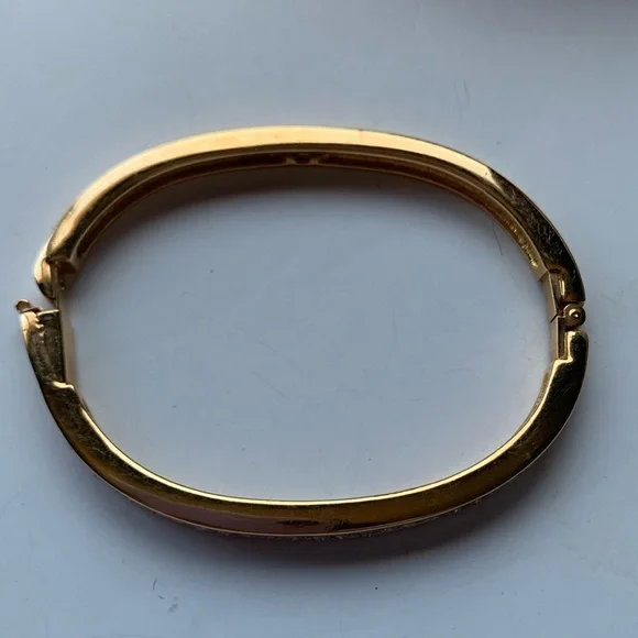 Swarovski Crystal Pave Gold Bangle Bracelet - Picture 3 of 8